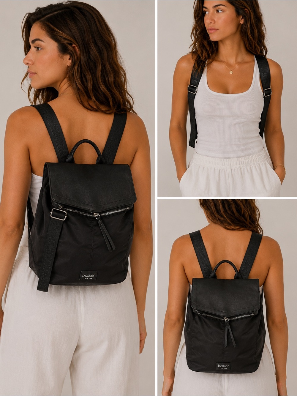 Botkier New York Black Nylon Backpack Bag NWOT